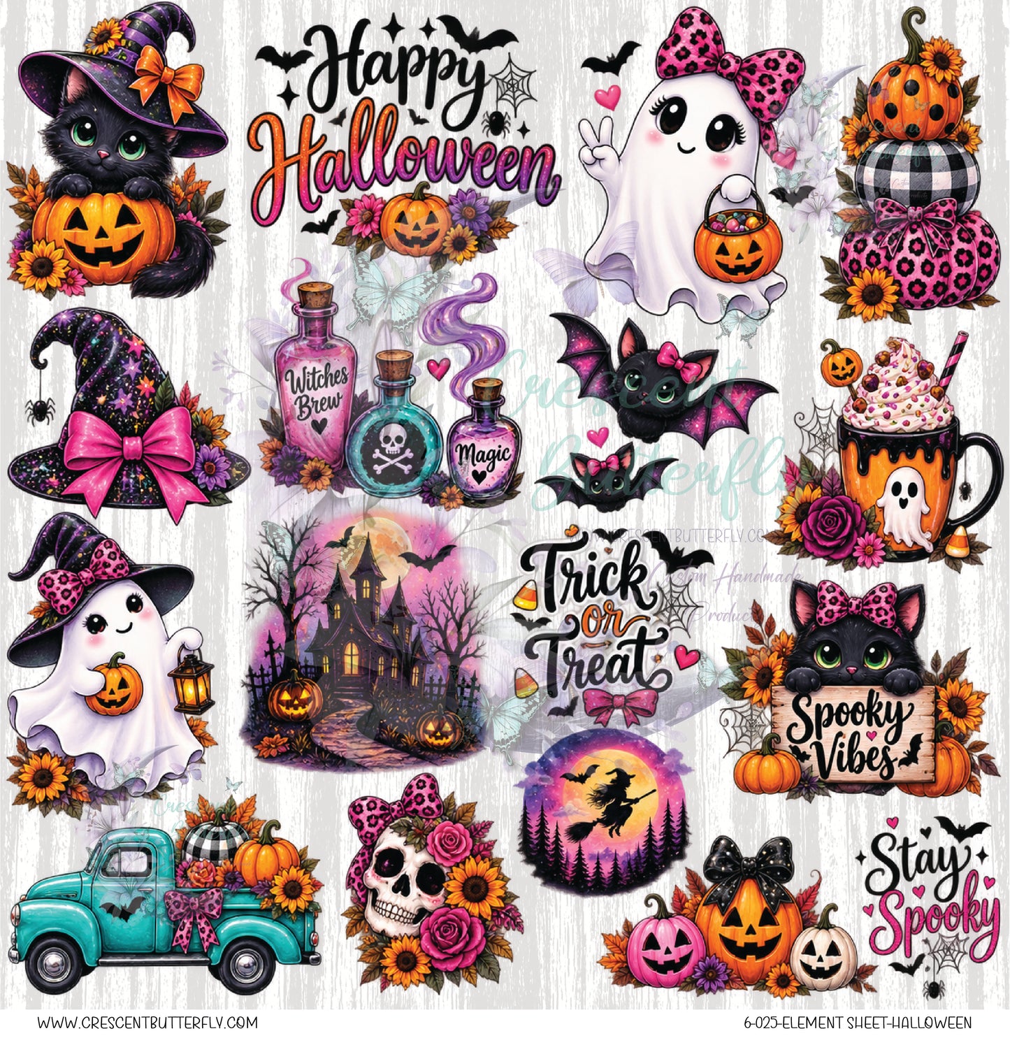 6-025-Element Sheet-Halloween UV DTF