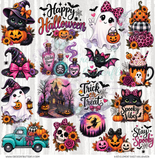6-025-Element Sheet-Halloween UV DTF