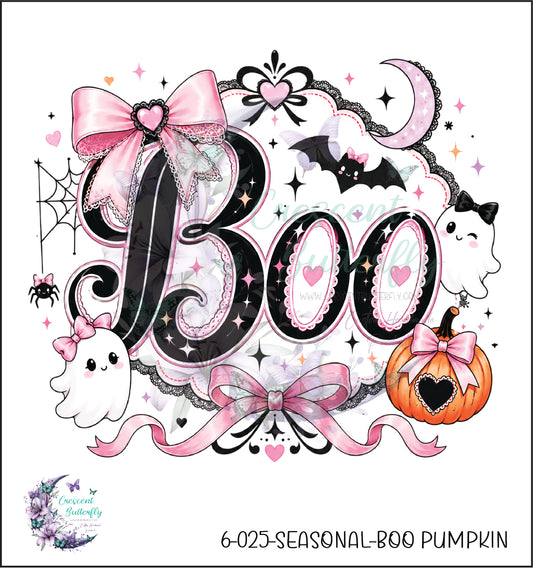 6-025-Seasonal-Boo Pumpkin UV DTF Decal