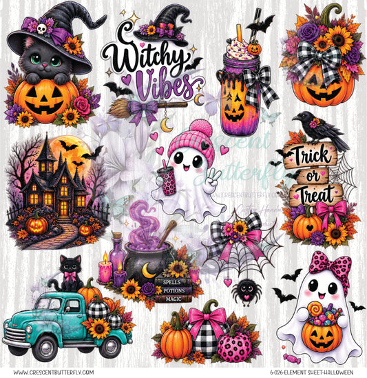 6-026-Element Sheet-Halloween UV DTF