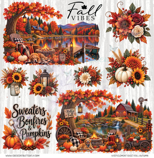 6-027-Element Sheet-Fall Autumn UV DTF