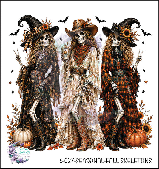6-027-Seasonal-Fall Skeletons UV DTF Decal