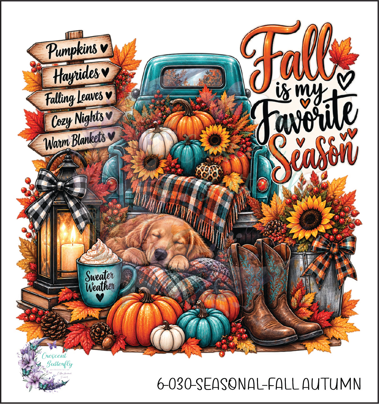 6-030-Seasonal-Fall Autumn UV DTF Decal