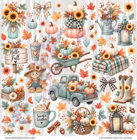 6-031-Element Sheet-Fall Autumn UV DTF