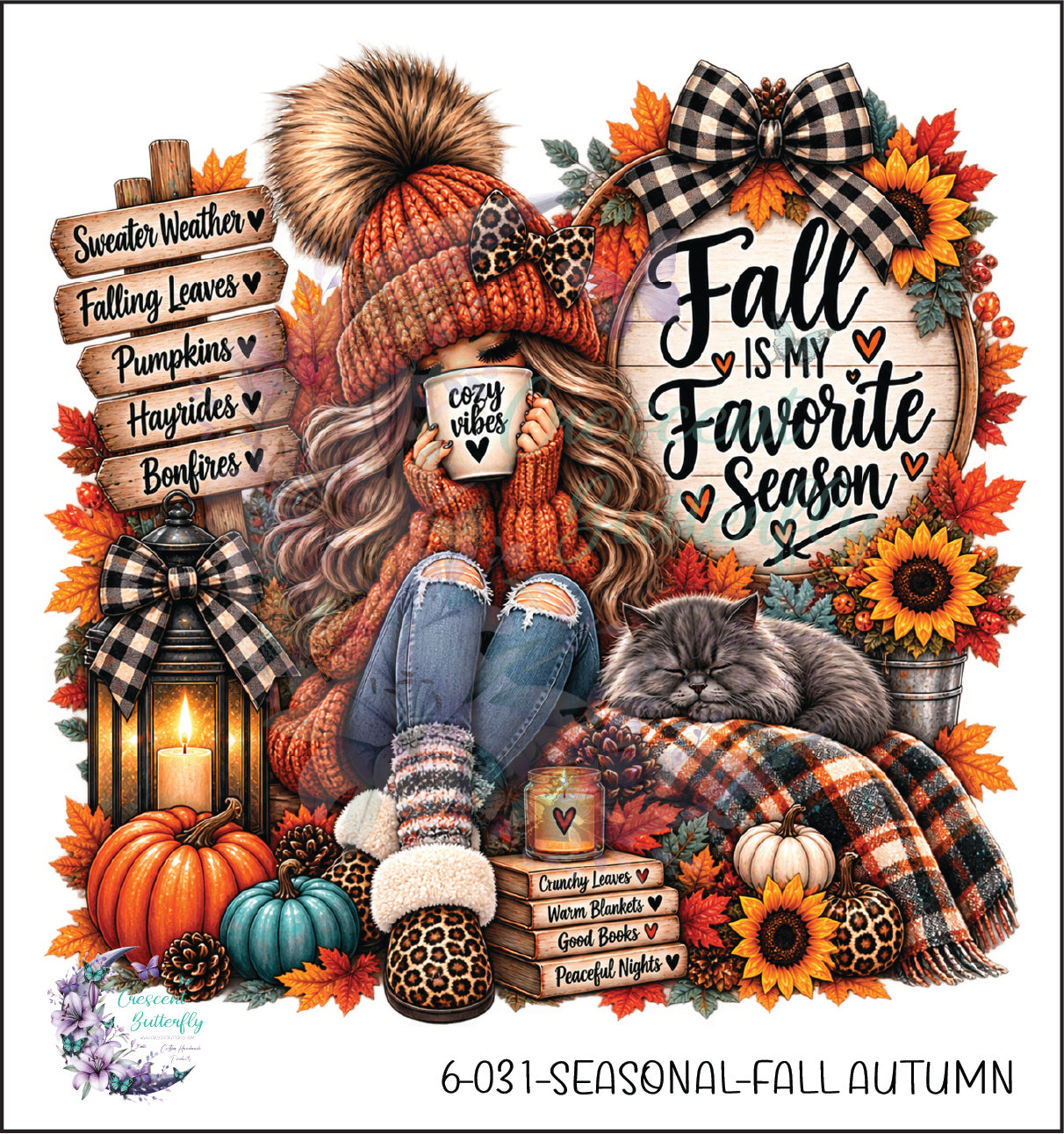 6-031-Seasonal-Fall Autumn UV DTF Decal