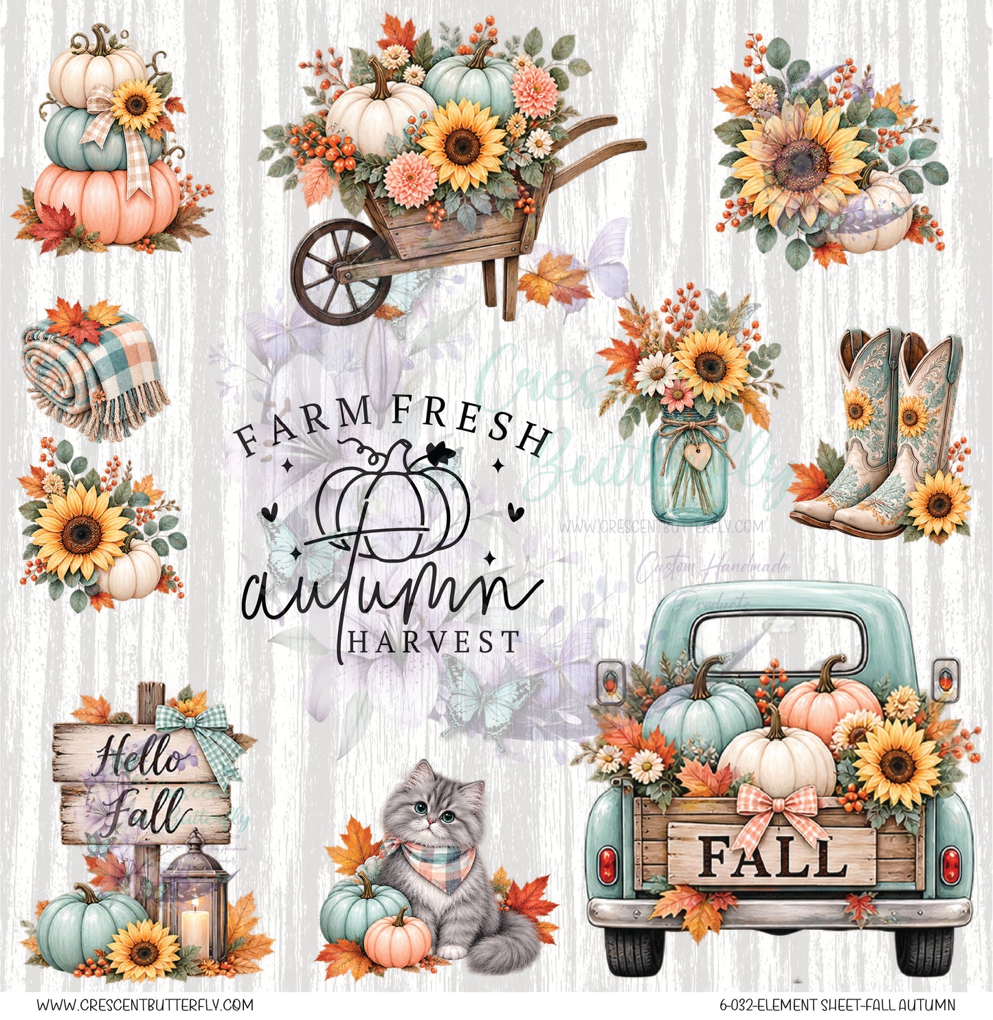6-032-Element Sheet-Fall Autumn UV DTF