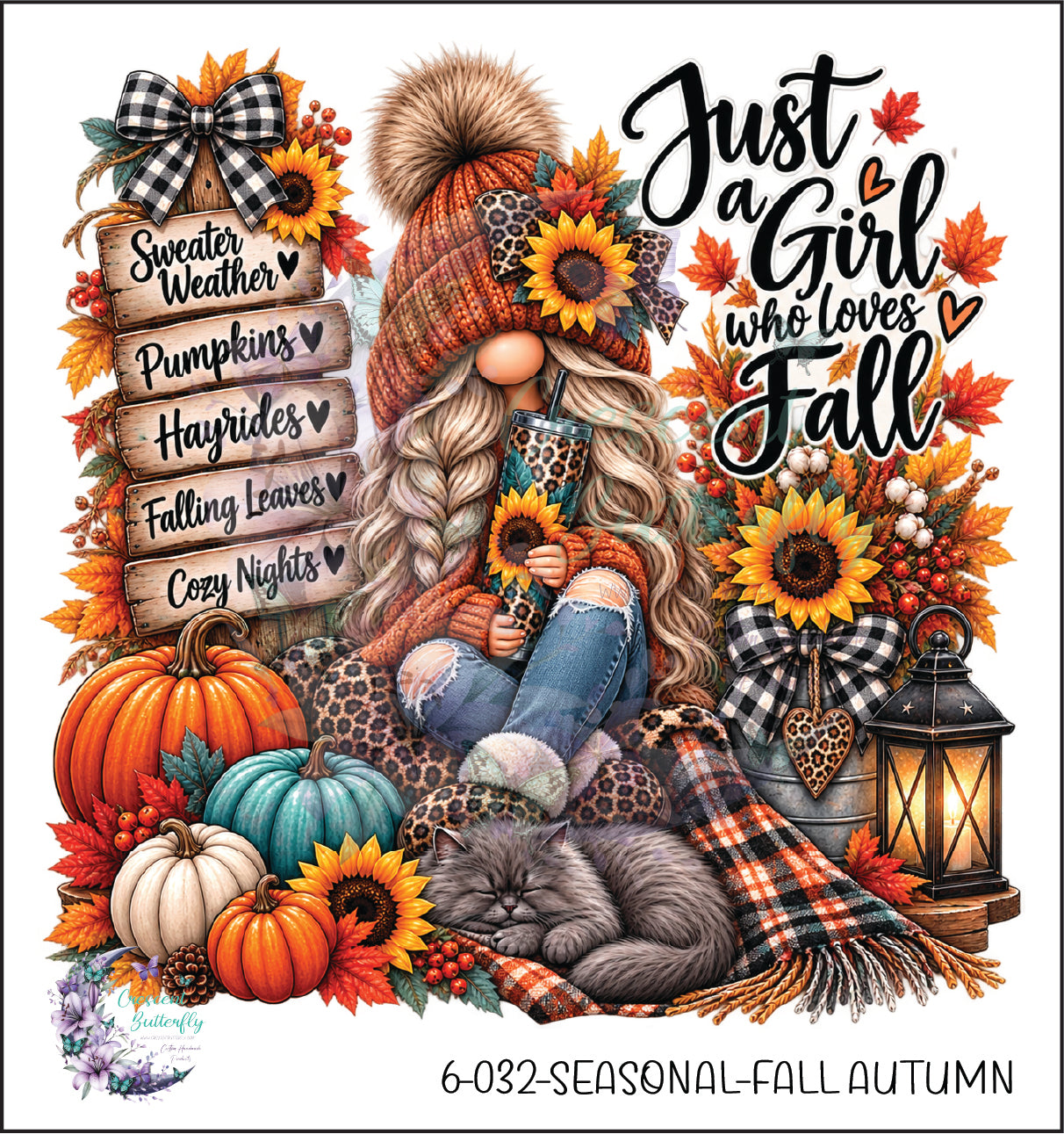 6-032-Seasonal-Fall Autumn UV DTF Decal