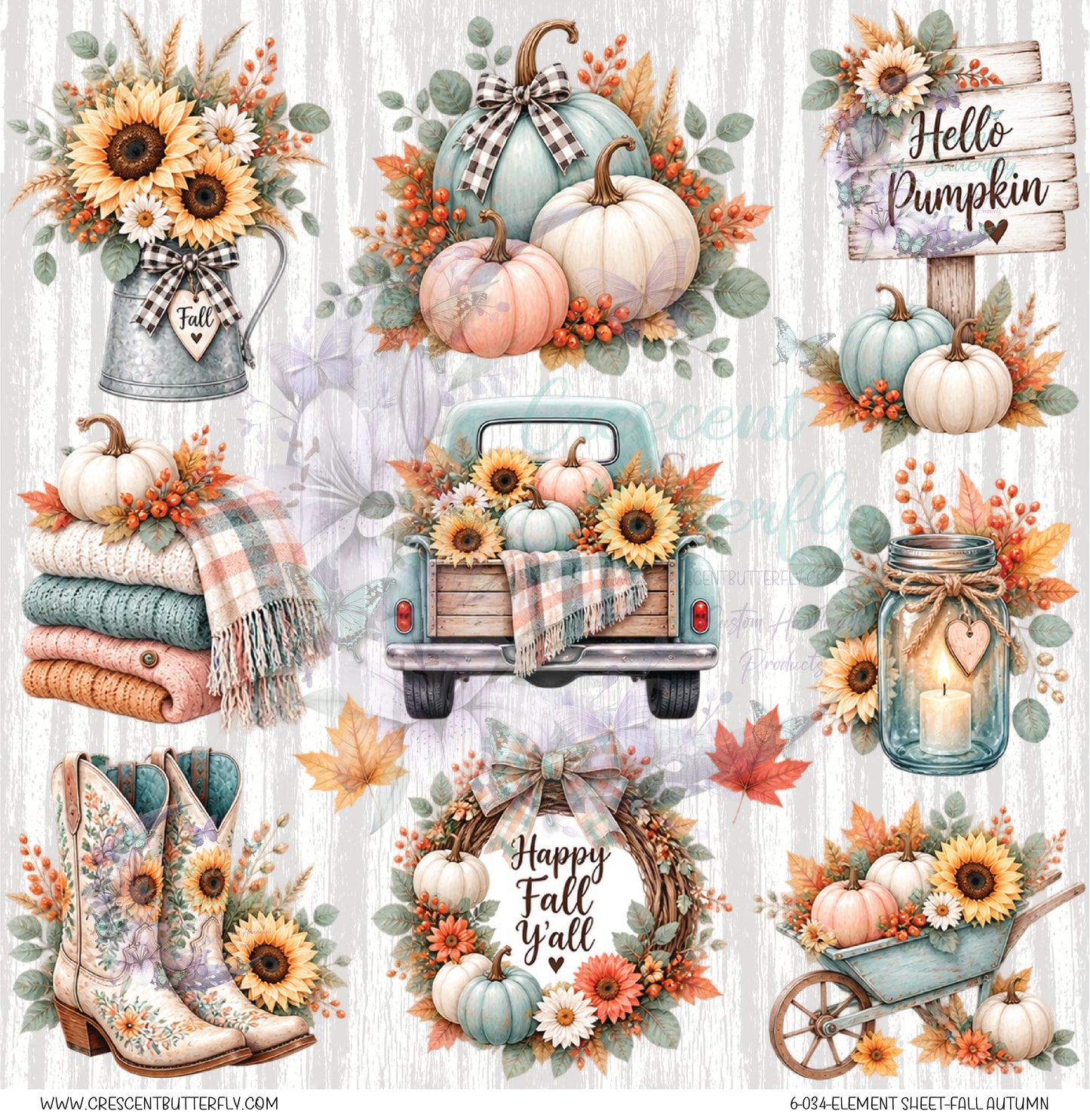 6-034-Element Sheet-Fall Autumn UV DTF