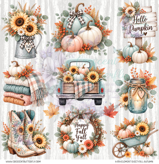 6-034-Element Sheet-Fall Autumn UV DTF