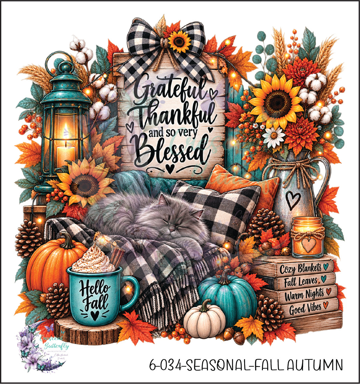 6-034-Seasonal-Fall Autumn UV DTF Decal