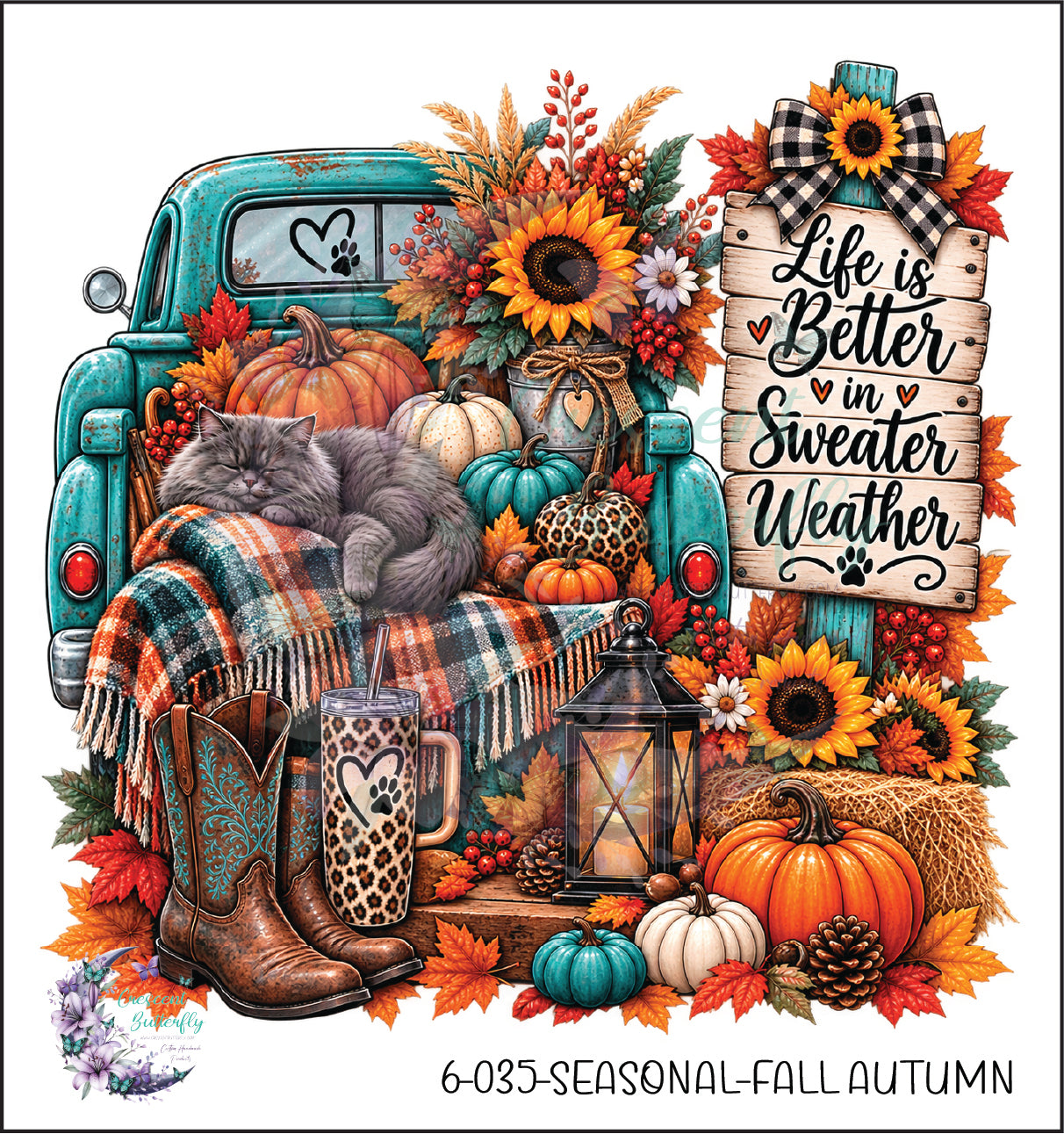 6-035-Seasonal-Fall Autumn UV DTF Decal