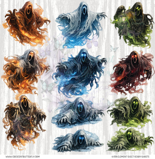 6-038-Element Sheet-Scary Ghosts UV DTF