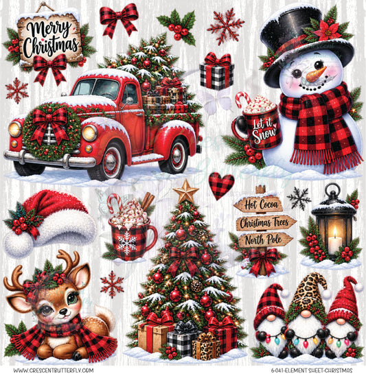 6-041-Element Sheet-Christmas UV DTF