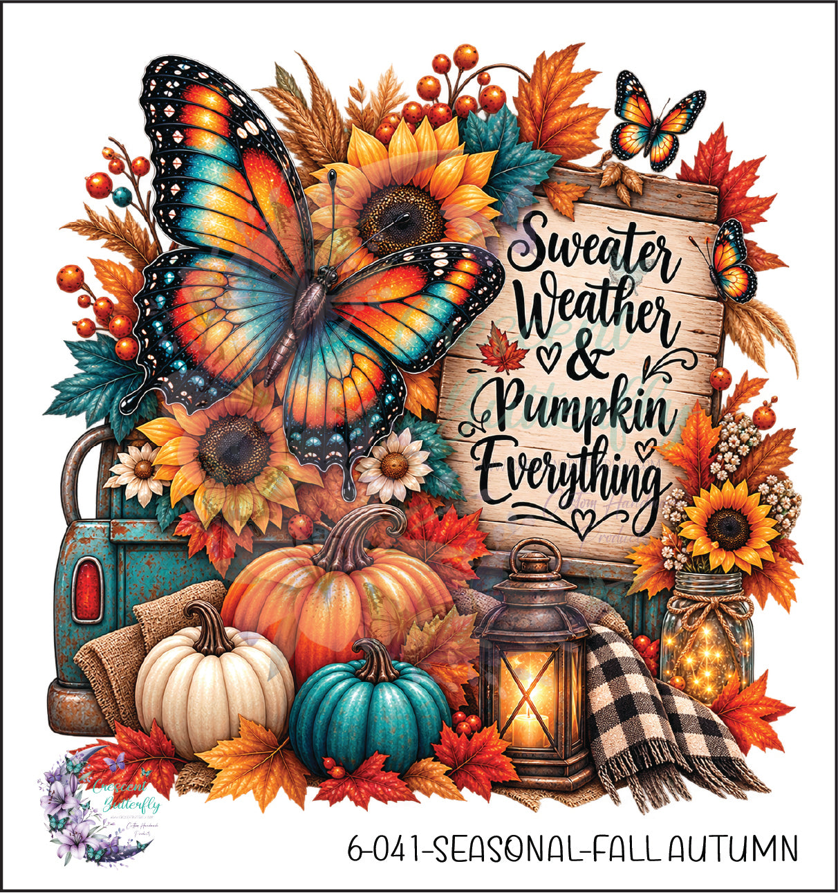 6-041-Seasonal-Fall Autumn UV DTF Decal