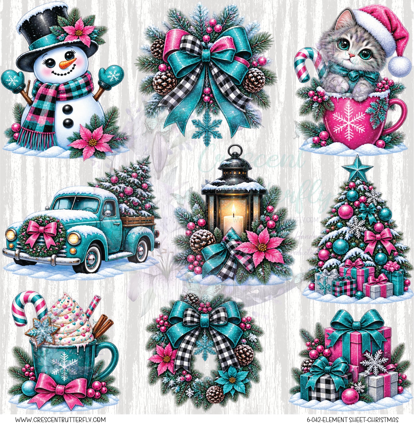 6-042-Element Sheet-Christmas UV DTF