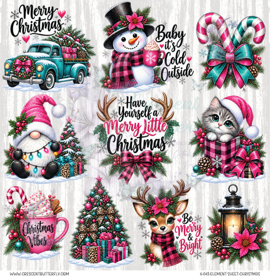 6-043-Element Sheet-Christmas UV DTF