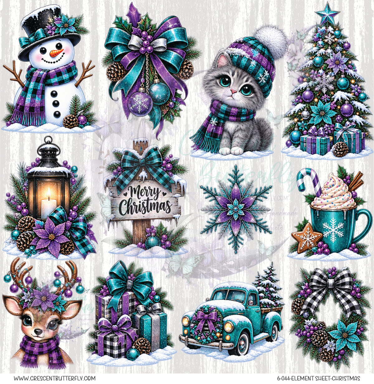 6-044-Element Sheet-Christmas UV DTF