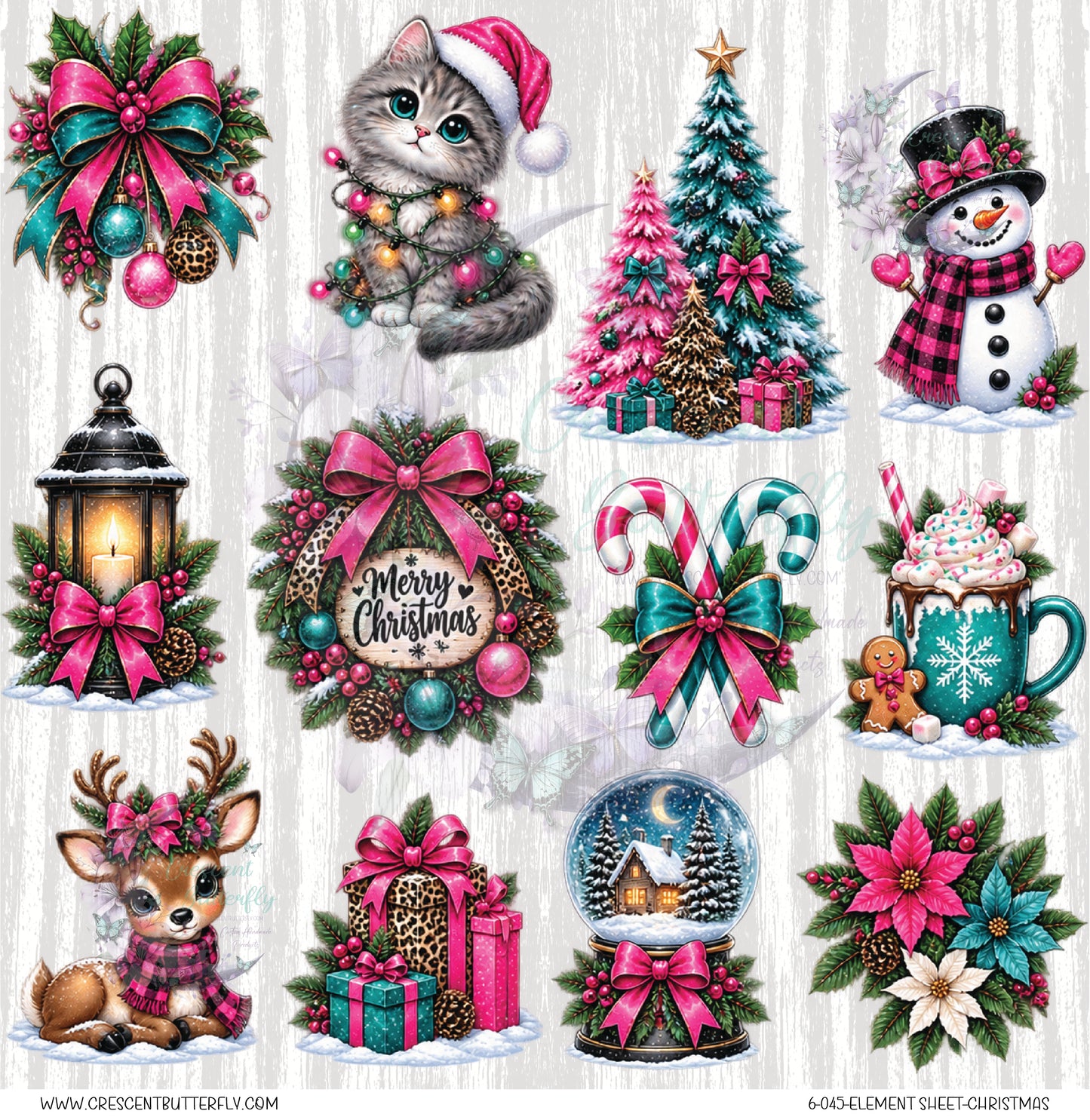 6-045-Element Sheet-Christmas UV DTF