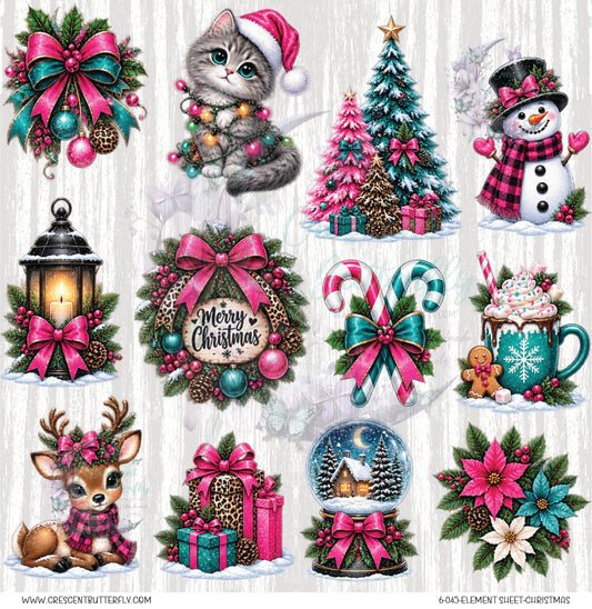 6-045-Element Sheet-Christmas UV DTF