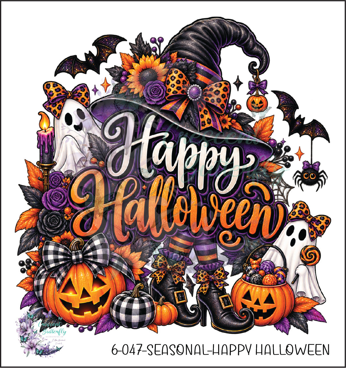 6-047-Seasonal-Happy Halloween UV DTF Decal