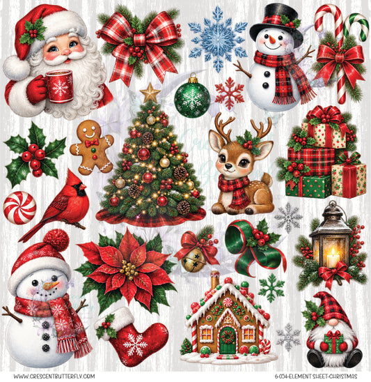 6-054-Element Sheet-Christmas UV DTF