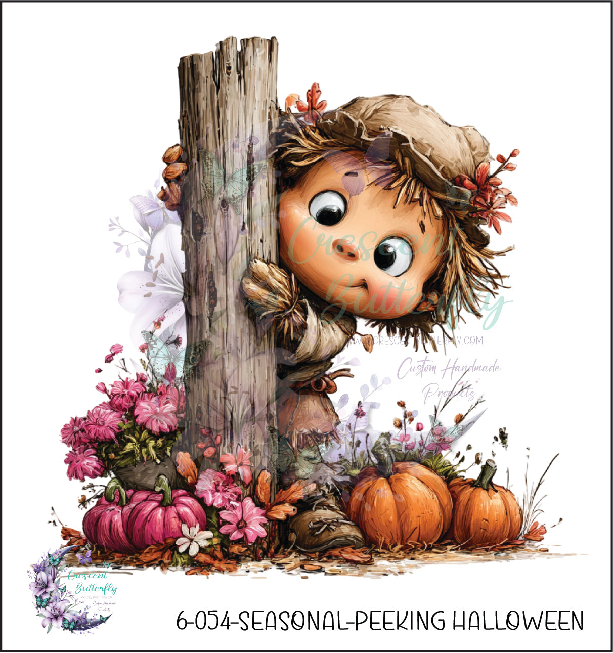 6-054-Seasonal-Peeking Halloween UV DTF Decal