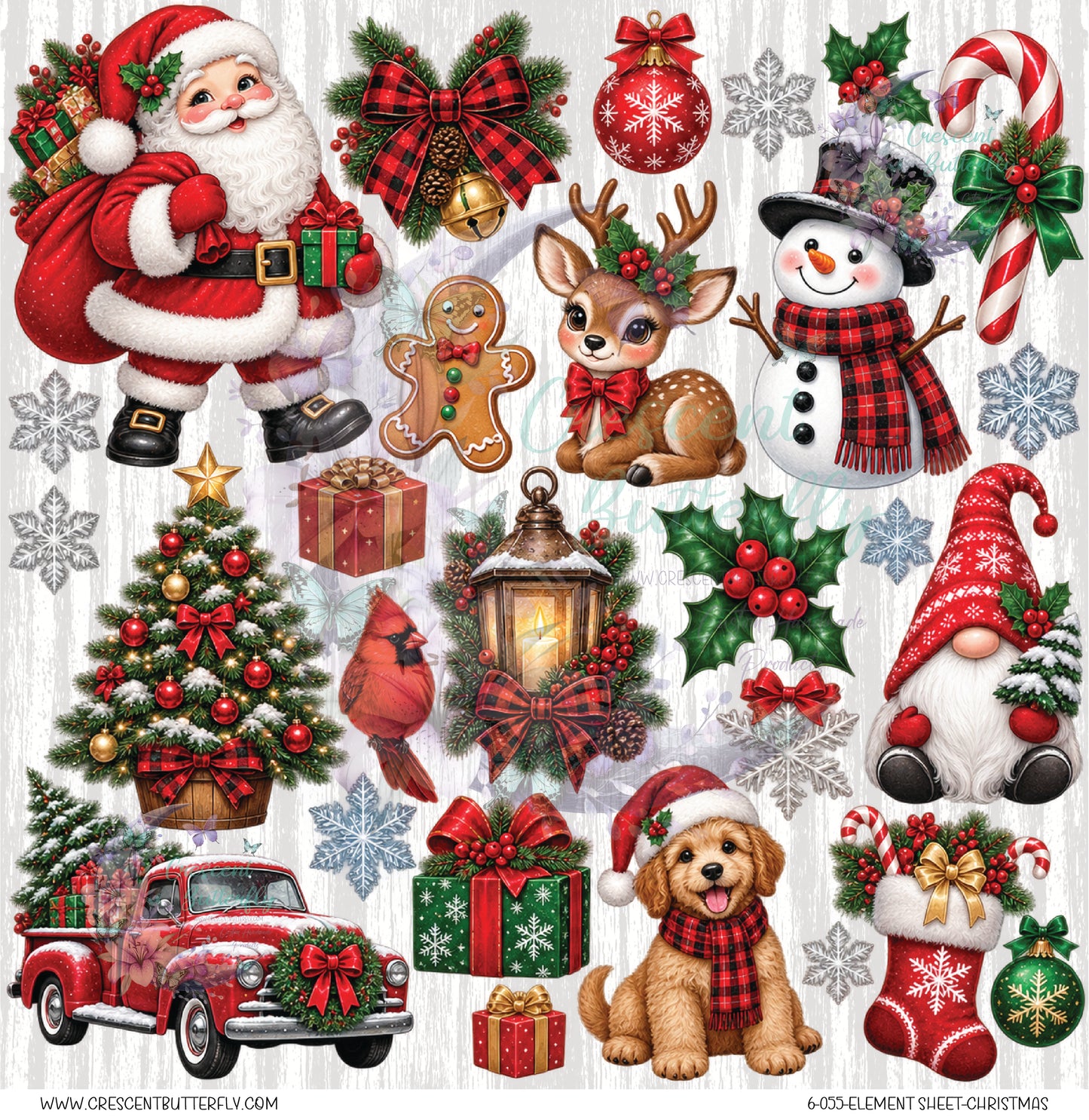 6-055-Element Sheet-Christmas UV DTF