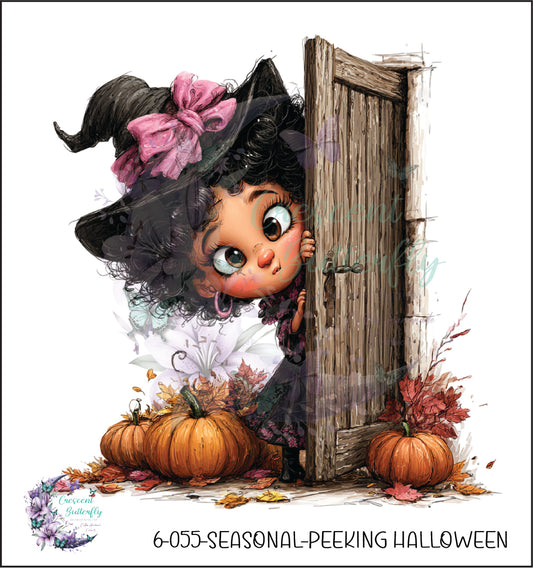 6-055-Seasonal-Peeking Halloween UV DTF Decal