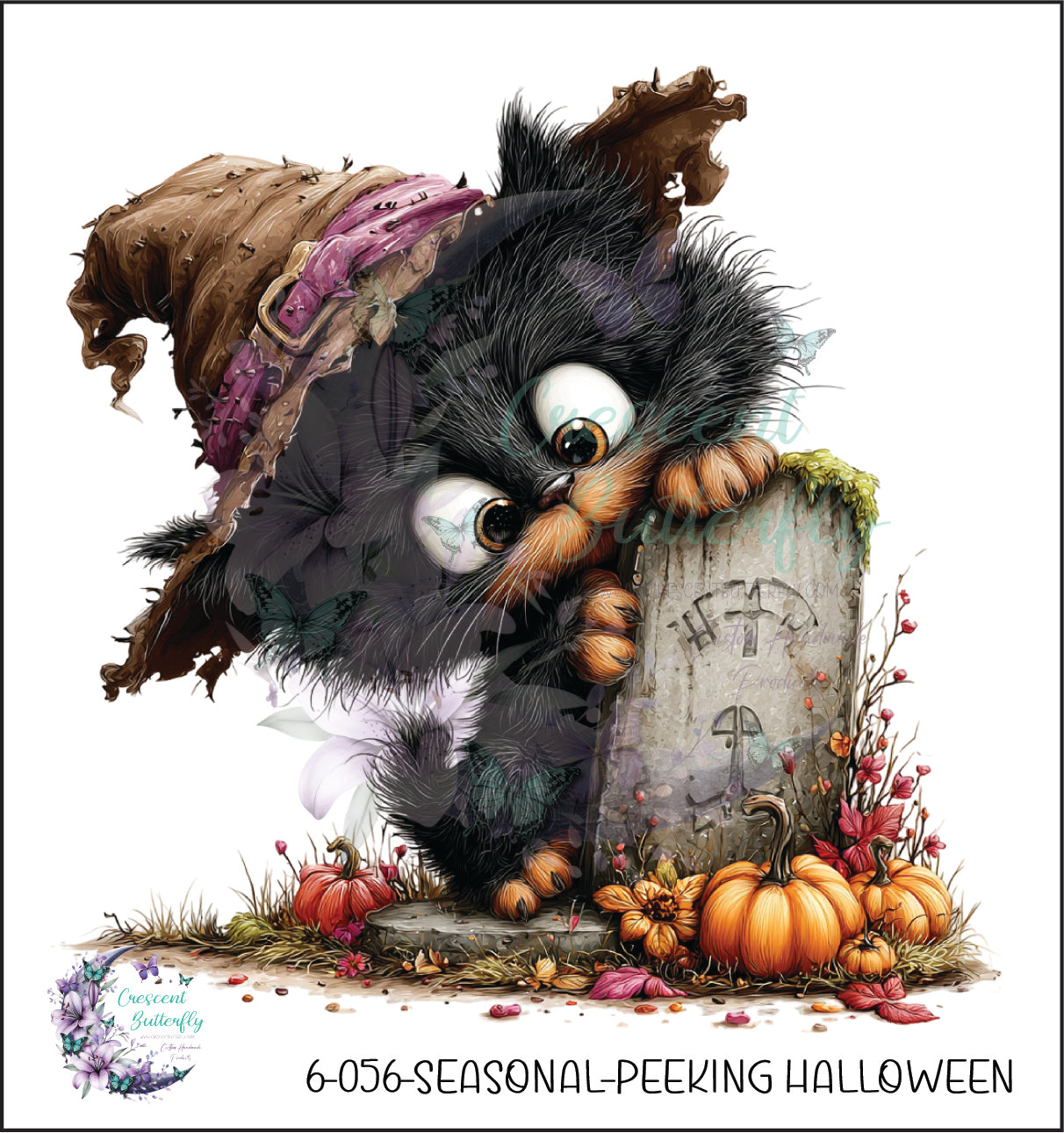6-056-Seasonal-Peeking Halloween UV DTF Decal