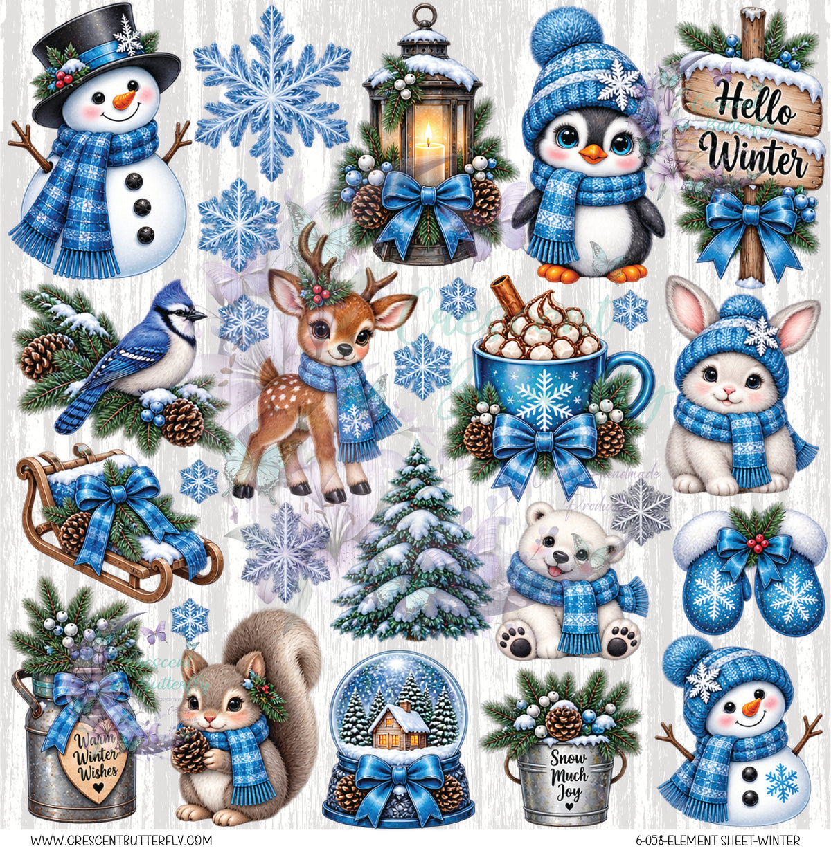 6-058-Element Sheet-Winter UV DTF