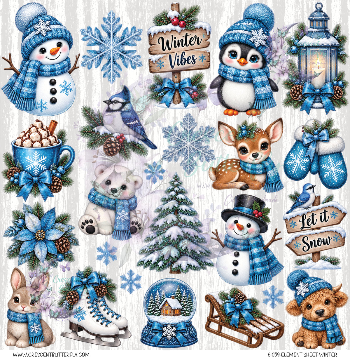 6-059-Element Sheet-Winter UV DTF