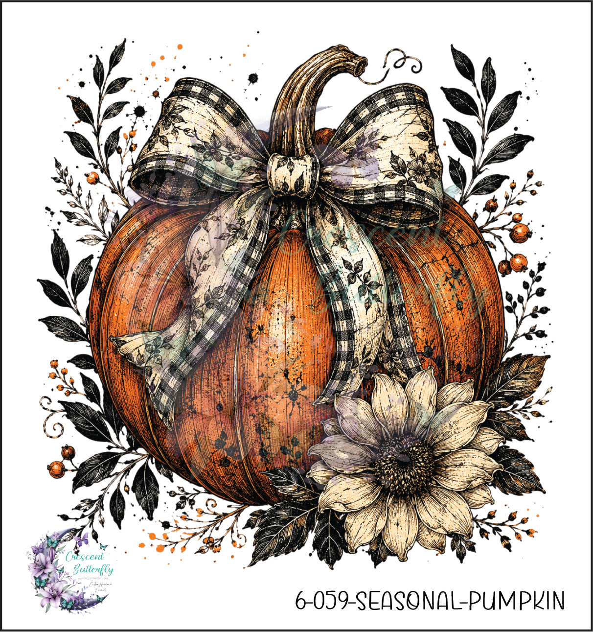 6-059-Seasonal-Pumpkin UV DTF Decal