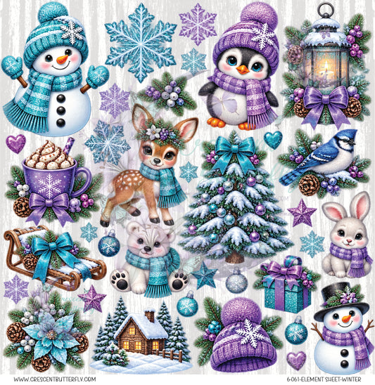 6-061-Element Sheet-Winter UV DTF