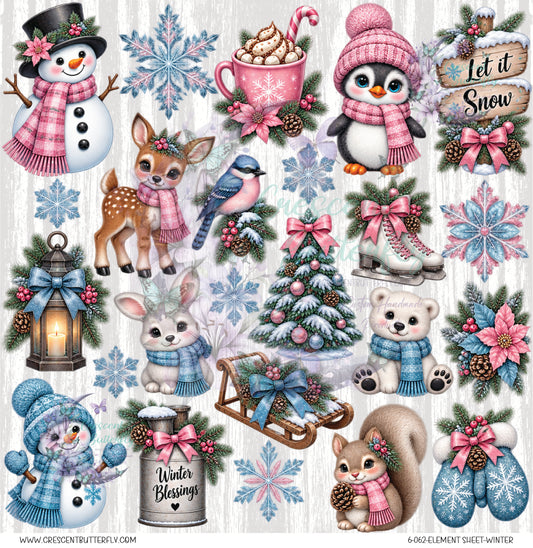 6-062-Element Sheet-Winter UV DTF