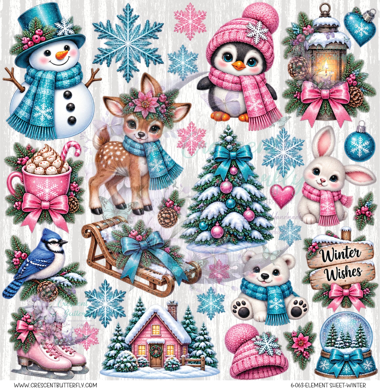 6-063-Element Sheet-Winter UV DTF