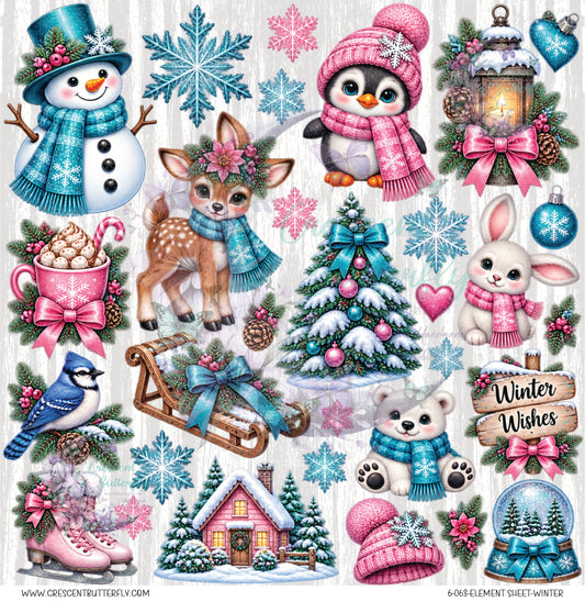 6-063-Element Sheet-Winter UV DTF