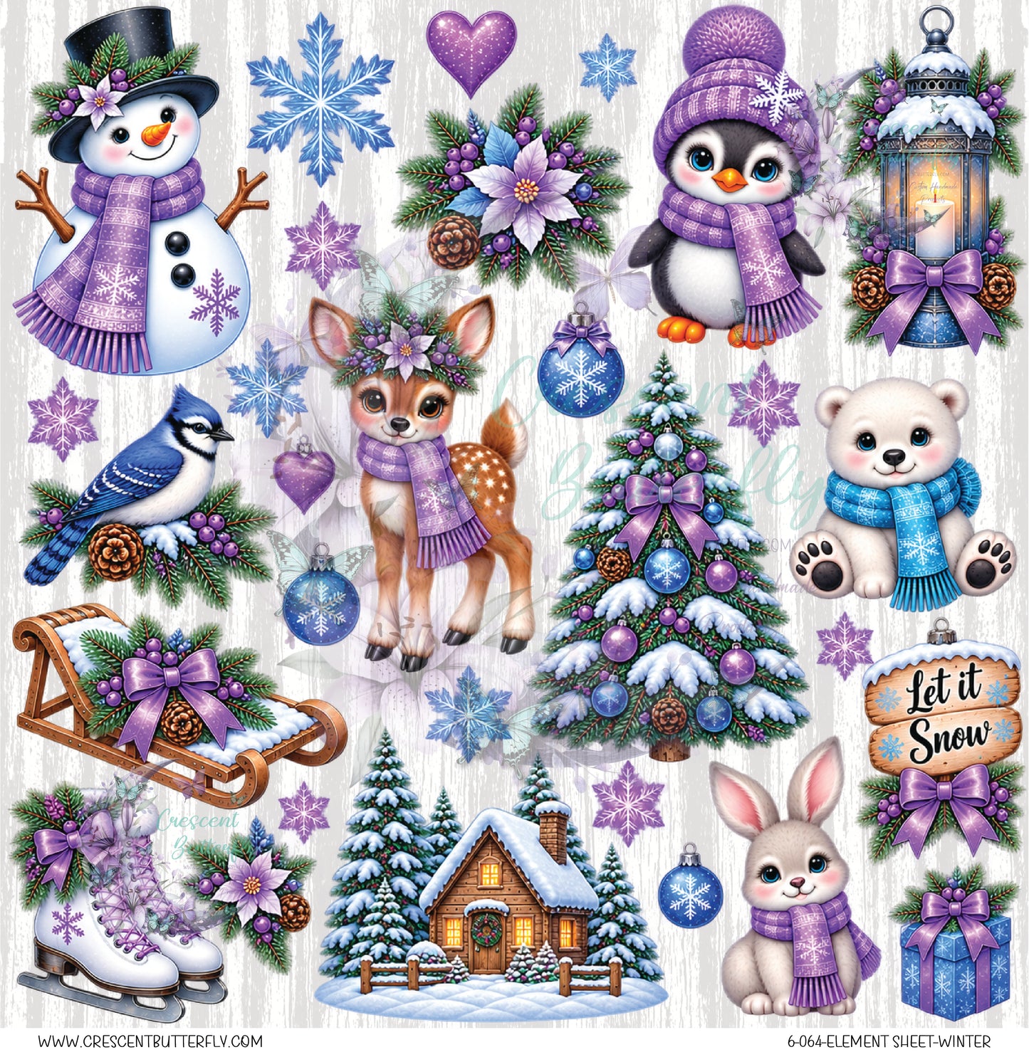 6-064-Element Sheet-Winter UV DTF