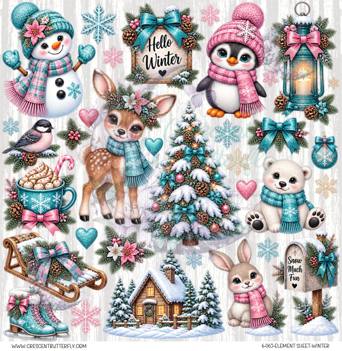 6-065-Element Sheet-Winter UV DTF