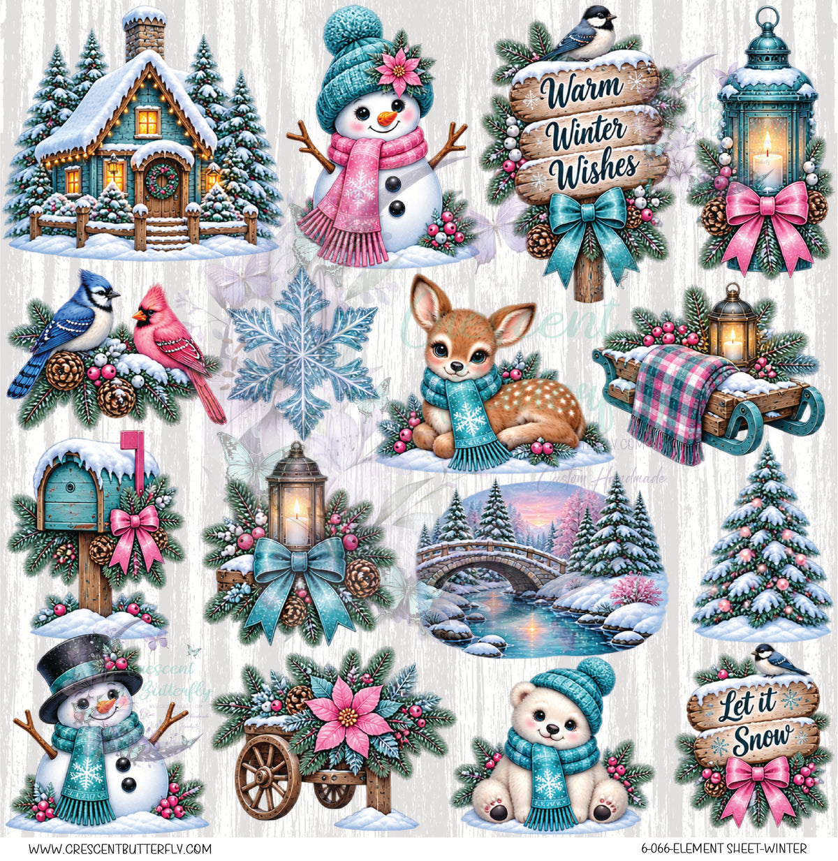 6-066-Element Sheet-Winter UV DTF