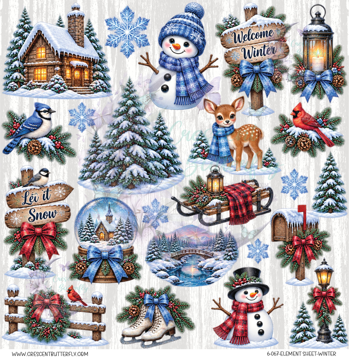 6-067-Element Sheet-Winter UV DTF