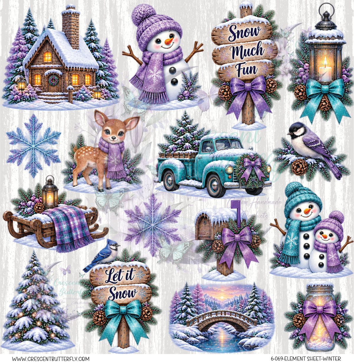 6-069-Element Sheet-Winter UV DTF