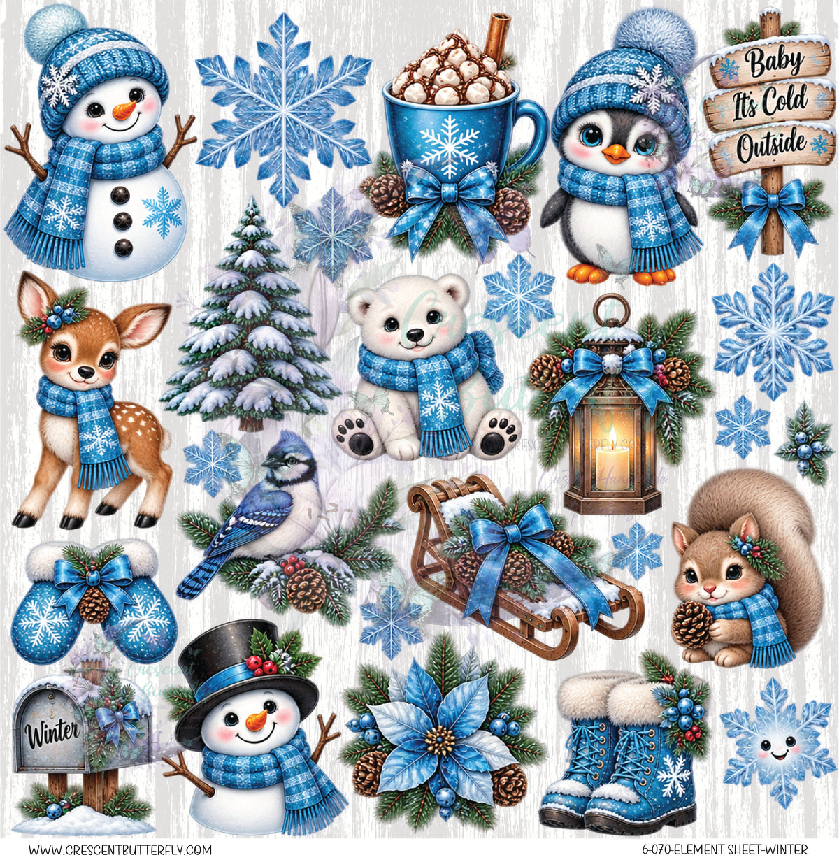 6-070-Element Sheet-Winter UV DTF