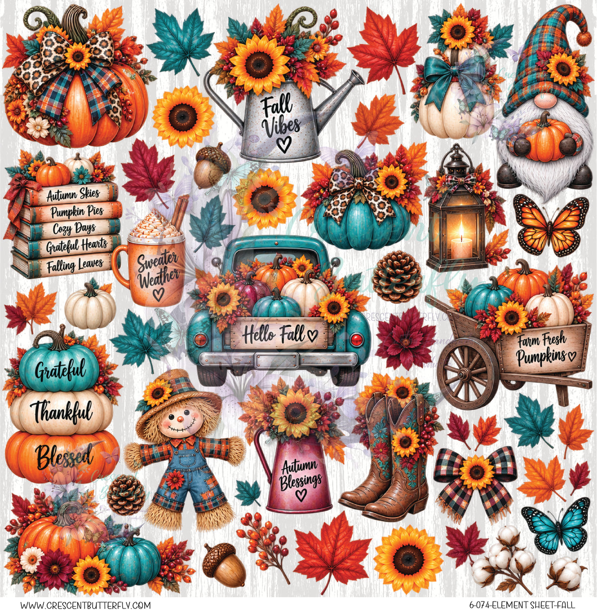 6-074-Element Sheet-Fall UV DTF