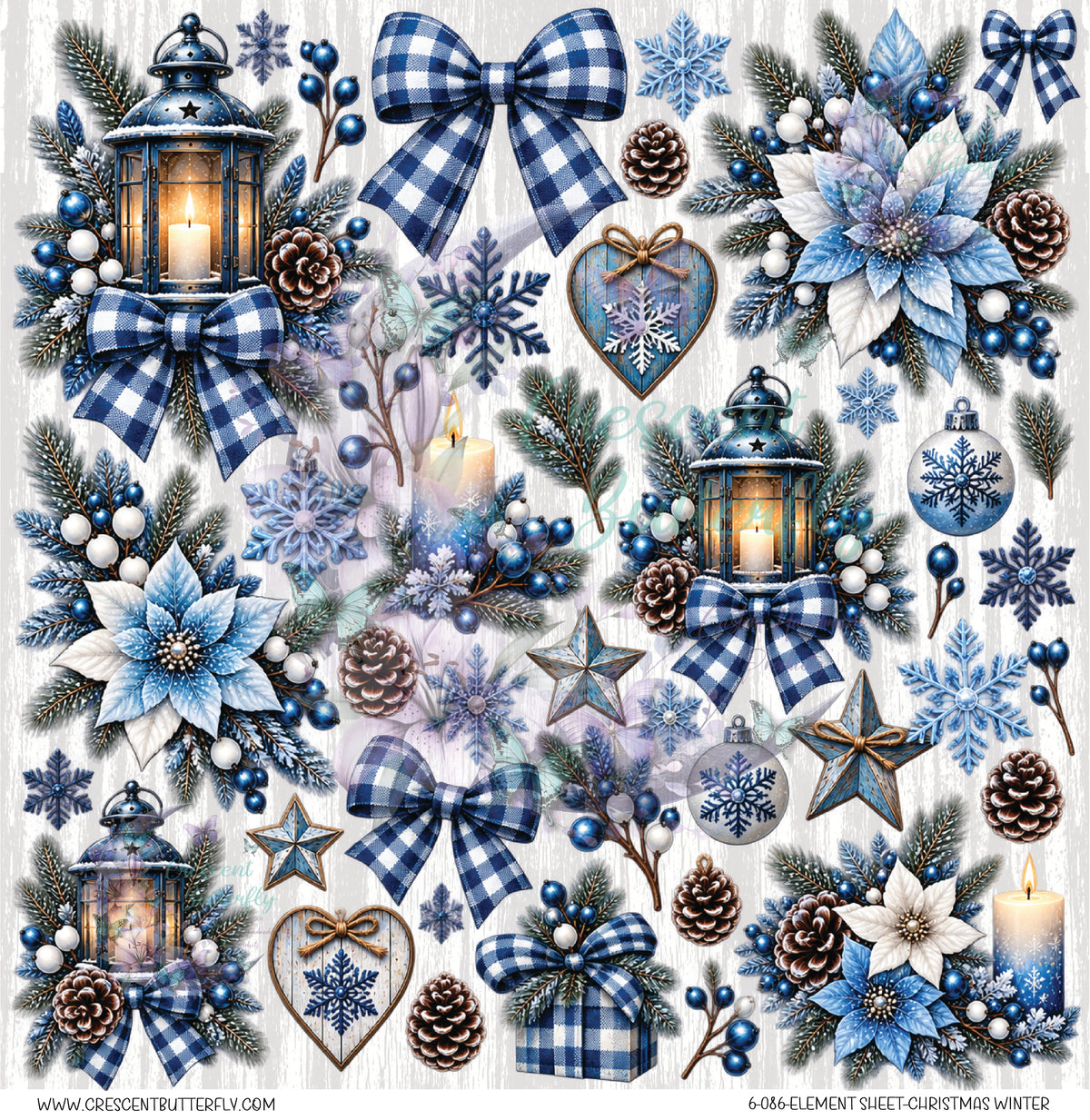 6-086-Element Sheet-Christmas Winter UV DTF