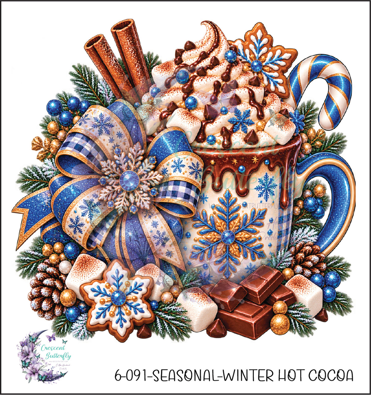 6-091-Seasonal-Winter Hot Cocoa UV DTF Decal