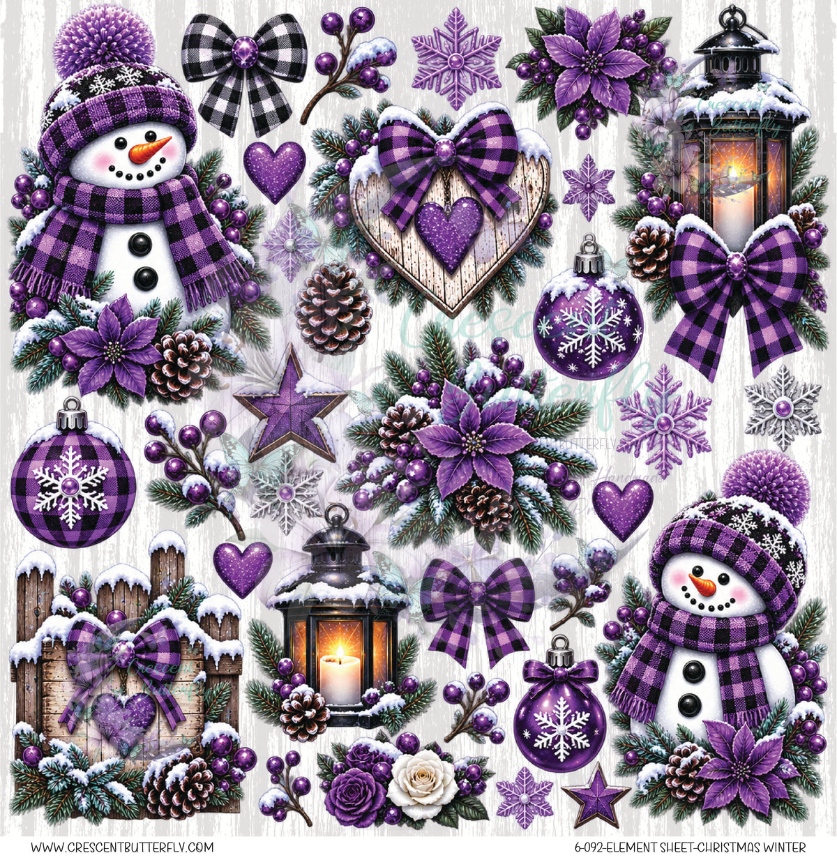6-092-Element Sheet-Christmas Winter UV DTF