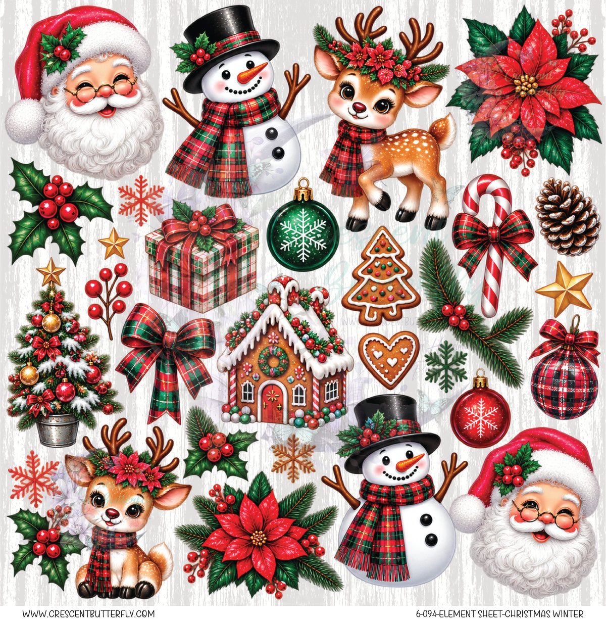 6-094-Element Sheet-Christmas Winter UV DTF