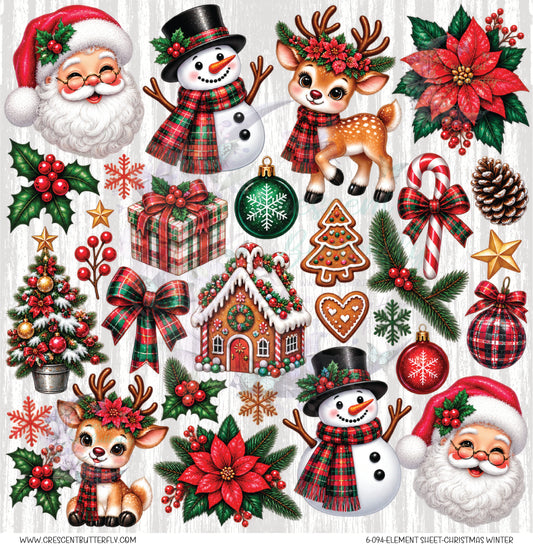 6-094-Element Sheet-Christmas Winter UV DTF
