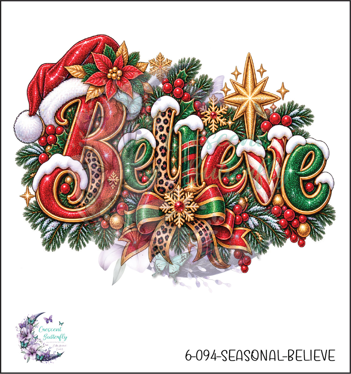 6-094-Seasonal-Believe UV DTF Decal