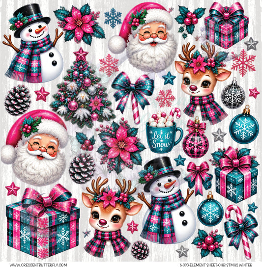 6-095-Element Sheet-Christmas Winter UV DTF